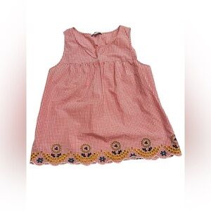 Madewell Embroidered Gingham Tank Top Sz M